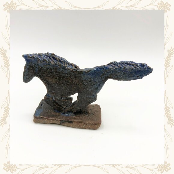 Artist-Signed Ceramic Horse Sculptures – Unique Trio - Picture 9 of 9